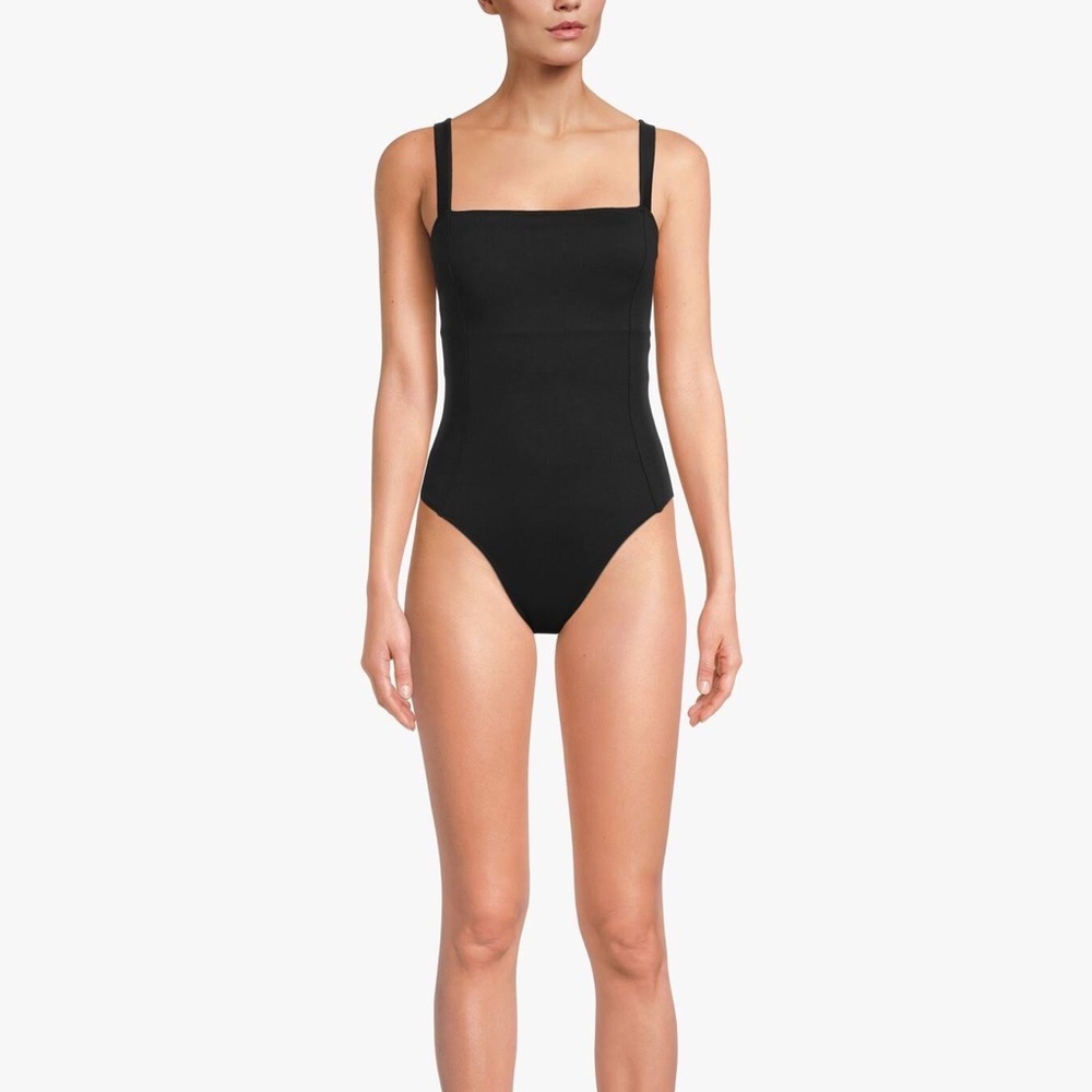 (B21) Fortune Swimwear Swimsuit, Black,‎ Size 1X